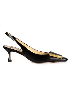 Arienne slingback in black brushed leather ROBERTO FESTA | ARIENNESPAZZOLATONERO